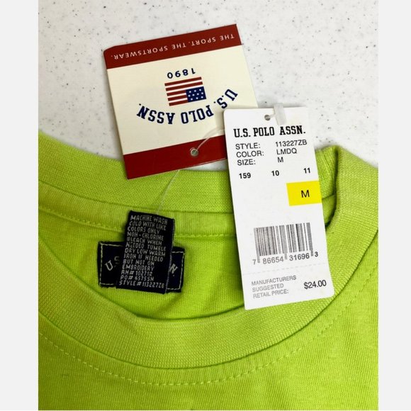 U.S. Polo Assn Men's Short Sleeve Crew Neck T-Shirt Green Medium - New With Tags - Picture 3 of 4